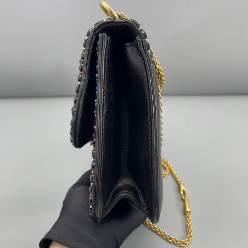 Valentino Medium Glam Lock Rockstud Flap Smooth Calfskin Perline Glass Black Red Green