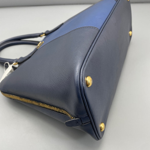 Prada Large Lux Promenade Tote Saffiano Calfskin Blue Dark Blue
