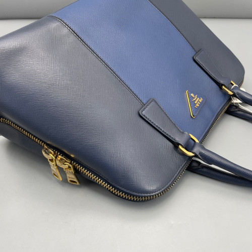 Prada Large Lux Promenade Tote Saffiano Calfskin Blue Dark Blue