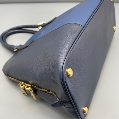 Prada Large Lux Promenade Tote Saffiano Calfskin Blue Dark Blue
