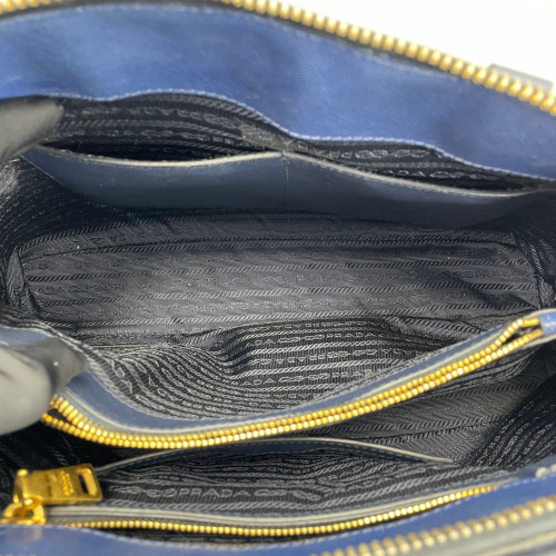 Prada Large Lux Promenade Tote Saffiano Calfskin Blue Dark Blue