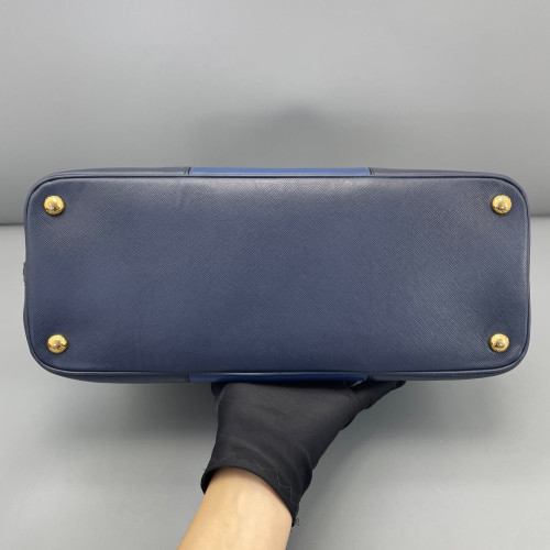 Prada Large Lux Promenade Tote Saffiano Calfskin Blue Dark Blue