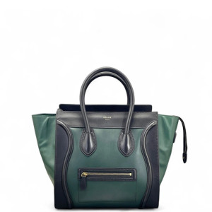 Celine Medium Luggage Phantom Calfskin Dark Green Black