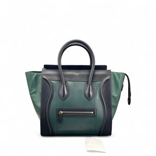 Celine Medium Luggage Phantom Calfskin Dark Green Black