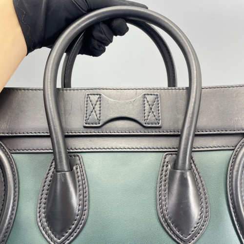 Celine Medium Luggage Phantom Calfskin Dark Green Black