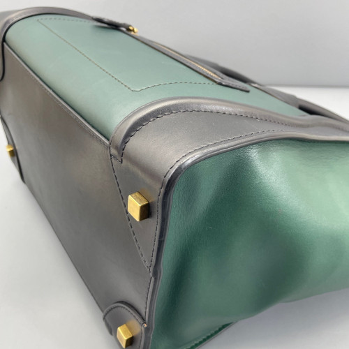 Celine Medium Luggage Phantom Calfskin Dark Green Black