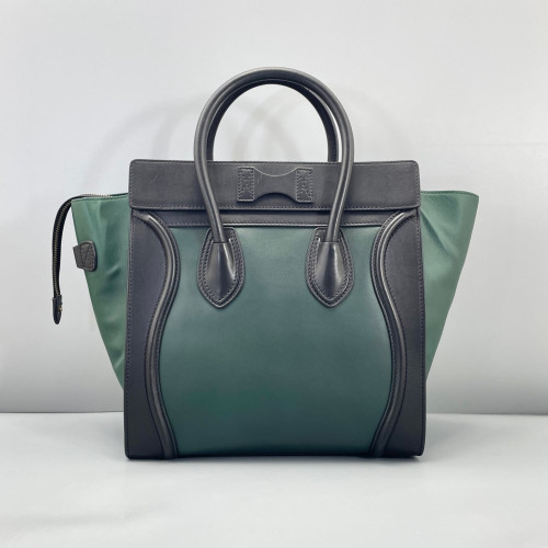 Celine Medium Luggage Phantom Calfskin Dark Green Black