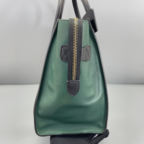 Celine Medium Luggage Phantom Calfskin Dark Green Black