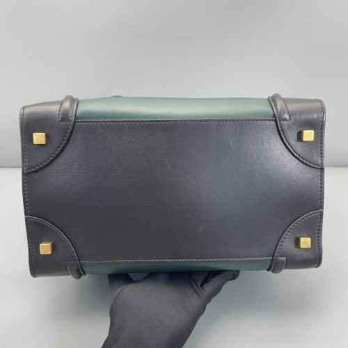 Celine Medium Luggage Phantom Calfskin Dark Green Black
