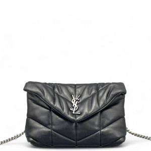 Yves Saint Laurent Toy Loulou Puffer Chain Calfskin Black