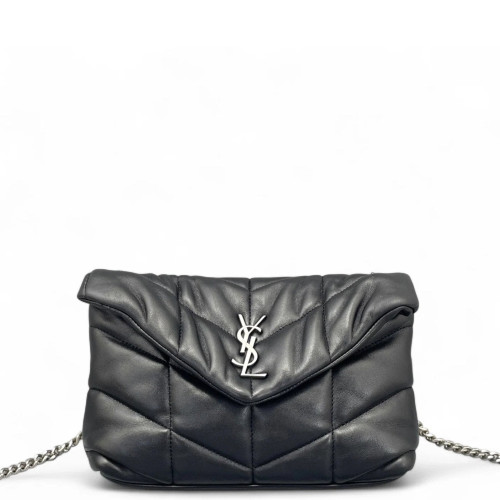 Yves Saint Laurent Toy Loulou Puffer Chain Calfskin Black