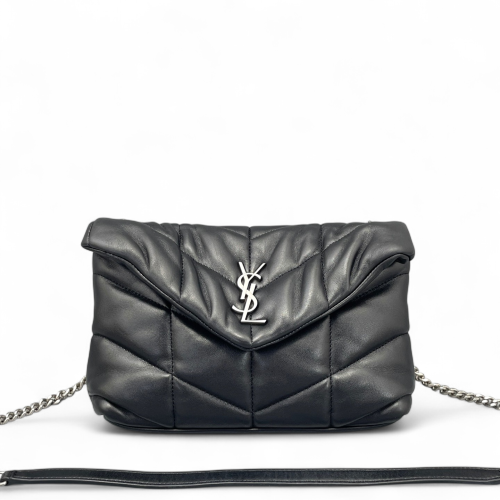Yves Saint Laurent Toy Loulou Puffer Chain Calfskin Black