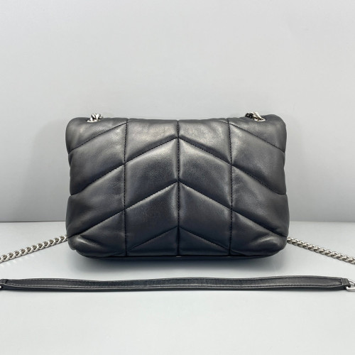 Yves Saint Laurent Toy Loulou Puffer Chain Calfskin Black