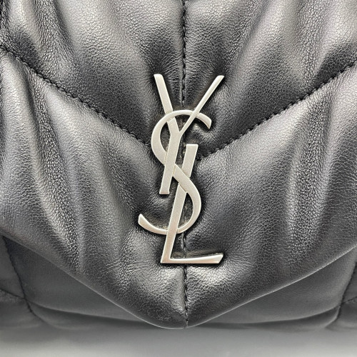 Yves Saint Laurent Toy Loulou Puffer Chain Calfskin Black