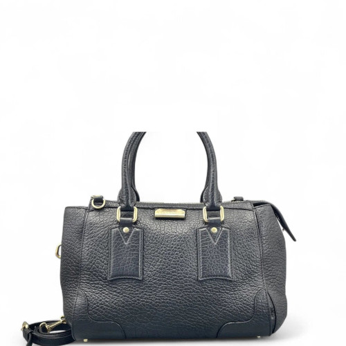 Burberry Medium Gladstone Bag Grained Calfskin Black