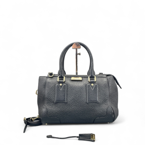 Burberry Medium Gladstone Bag Grained Calfskin Black