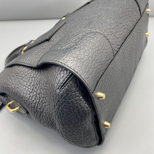 Burberry Medium Gladstone Bag Grained Calfskin Black