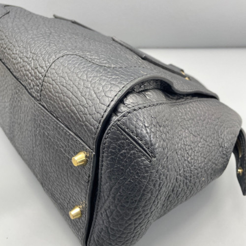 Burberry Medium Gladstone Bag Grained Calfskin Black