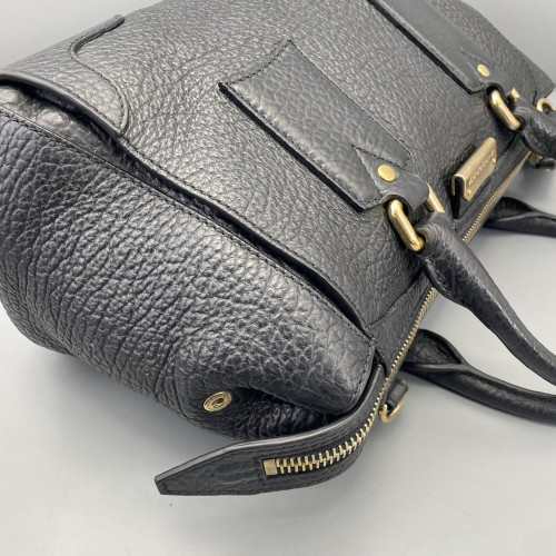 Burberry Medium Gladstone Bag Grained Calfskin Black