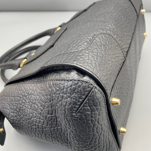 Burberry Medium Gladstone Bag Grained Calfskin Black