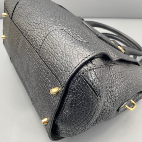 Burberry Medium Gladstone Bag Grained Calfskin Black