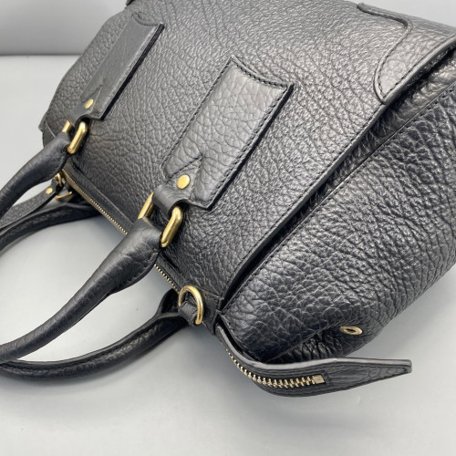 Burberry Medium Gladstone Bag Grained Calfskin Black