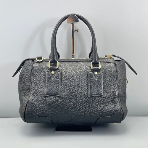 Burberry Medium Gladstone Bag Grained Calfskin Black