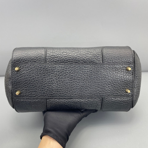 Burberry Medium Gladstone Bag Grained Calfskin Black