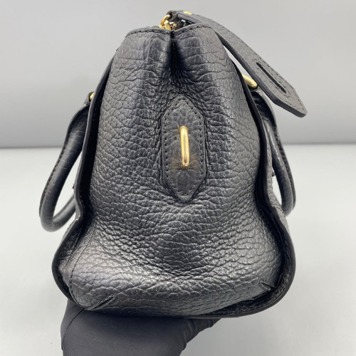 Burberry Medium Gladstone Bag Grained Calfskin Black