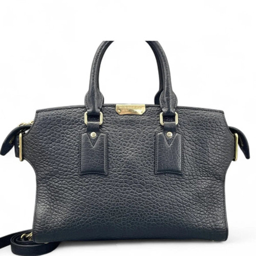 Burberry Two-Way Bag Grained Calfskin Black