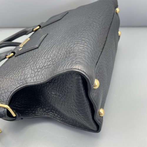 Burberry Two-Way Bag Grained Calfskin Black