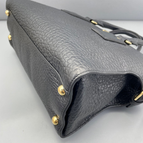 Burberry Two-Way Bag Grained Calfskin Black