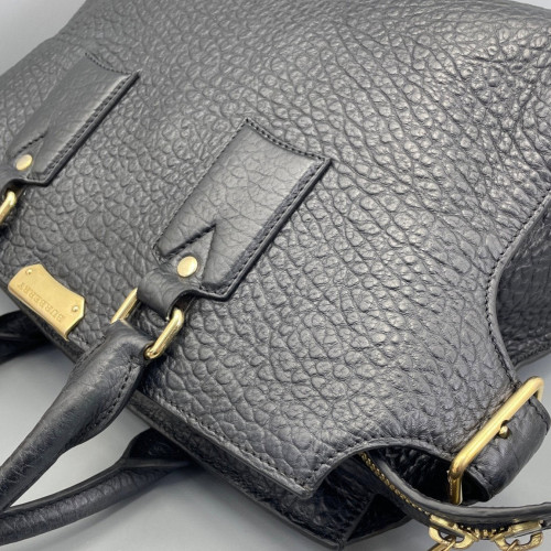 Burberry Two-Way Bag Grained Calfskin Black