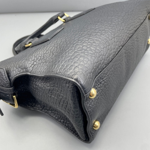 Burberry Two-Way Bag Grained Calfskin Black