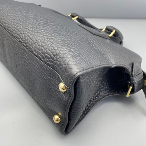 Burberry Two-Way Bag Grained Calfskin Black