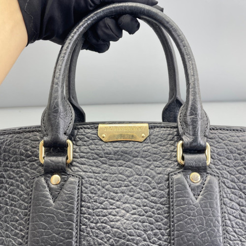 Burberry Two-Way Bag Grained Calfskin Black