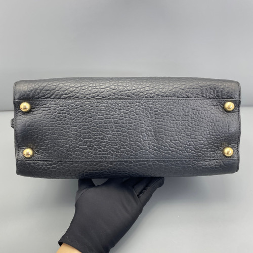 Burberry Two-Way Bag Grained Calfskin Black