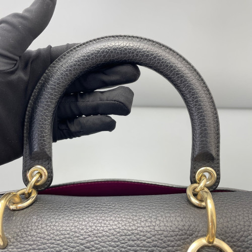 Dior Small Be Dior Flap Grained Calfskin Black Magenta Dior Small Be Dior Flap Grained Calfskin Black Magenta