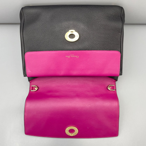 Dior Small Be Dior Flap Grained Calfskin Black Magenta Dior Small Be Dior Flap Grained Calfskin Black Magenta