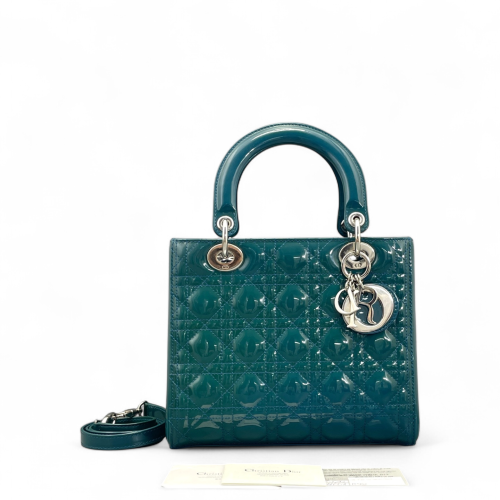 Dior Medium Lady Dior Patent Calfskin Turquoise Dior Medium Lady Dior Patent Calfskin Turquoise