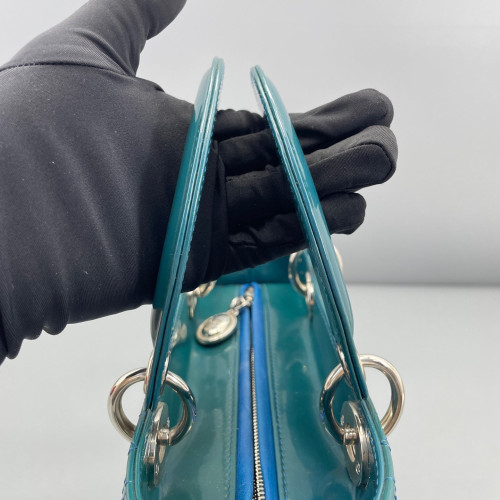 Dior Medium Lady Dior Patent Calfskin Turquoise Dior Medium Lady Dior Patent Calfskin Turquoise