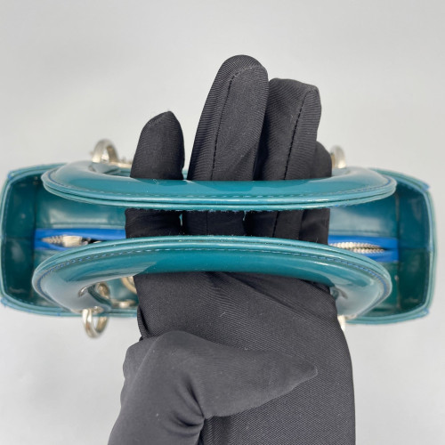 Dior Medium Lady Dior Patent Calfskin Turquoise Dior Medium Lady Dior Patent Calfskin Turquoise