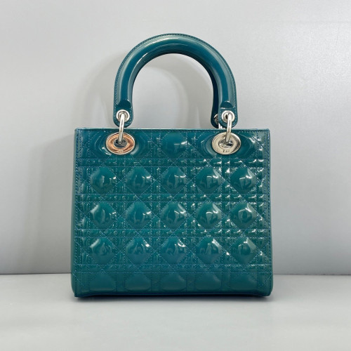 Dior Medium Lady Dior Patent Calfskin Turquoise Dior Medium Lady Dior Patent Calfskin Turquoise
