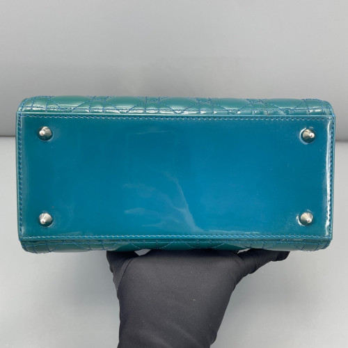 Dior Medium Lady Dior Patent Calfskin Turquoise Dior Medium Lady Dior Patent Calfskin Turquoise