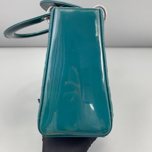 Dior Medium Lady Dior Patent Calfskin Turquoise Dior Medium Lady Dior Patent Calfskin Turquoise