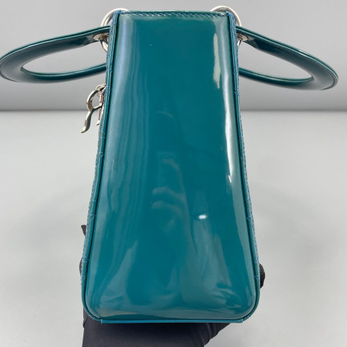 Dior Medium Lady Dior Patent Calfskin Turquoise Dior Medium Lady Dior Patent Calfskin Turquoise