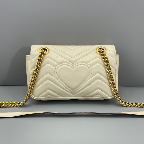 Gucci Chevron Mini GG Marmont Calfskin White Gucci Chevron Mini GG Marmont Calfskin White