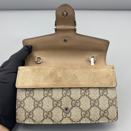 Gucci Super Mini Dionysus GG Supreme Monogram Camel