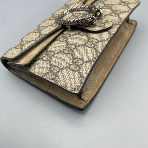 Gucci Super Mini Dionysus GG Supreme Monogram Camel