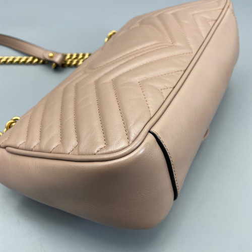 Gucci Chevron Small GG Marmont Calfskin Natural Tan Gucci Chevron Small GG Marmont Calfskin Natural Tan